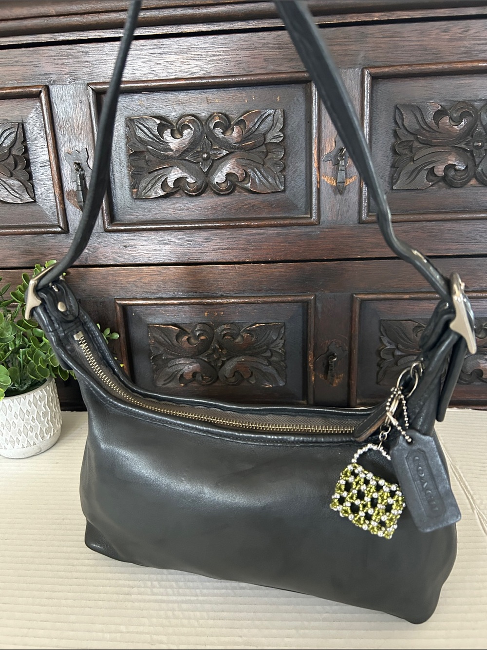 Extremely Rare Made In USA Old Coach 9059 Shoulder Bag Black